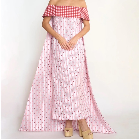 Gollehaug V Neck Midi Dress Campari main image 1